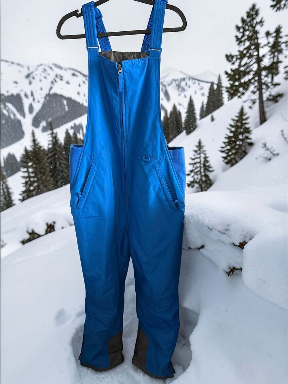 TSLA Men's Blue Waterproof Insulated Winter Snow Bib Overalls